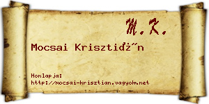 Mocsai Krisztián névjegykártya